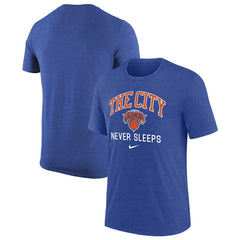 New York Knicks Tri-Blend T-Shirt Heather Royal | Nike for sale