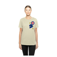 Chicago Cubs New Era Women's Stars & Cap T-Shirt - Cream - New Era Discount