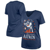 Houston Astros New Era Women's Little Miss 2 V-Neck T-Shirt - Navy - New Era Sale