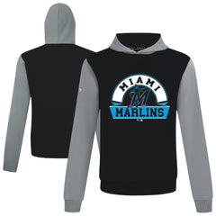 Miami Marlins Levelwear Throwback Ultimate Banner Arch Hoodie - Black - MLB Online