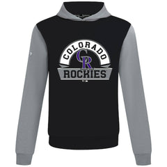 Colorado Rockies Levelwear Throwback Ultimate Banner Arch Hoodie - Black - MLB Discount