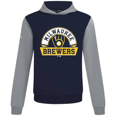 Milwaukee Brewers Levelwear Throwback Ultimate Banner Arch Hoodie - Navy - MLB Sale