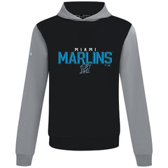 Miami Marlins Levelwear Throwback Carve Ultimate Hoodie - Black - MLB Sale