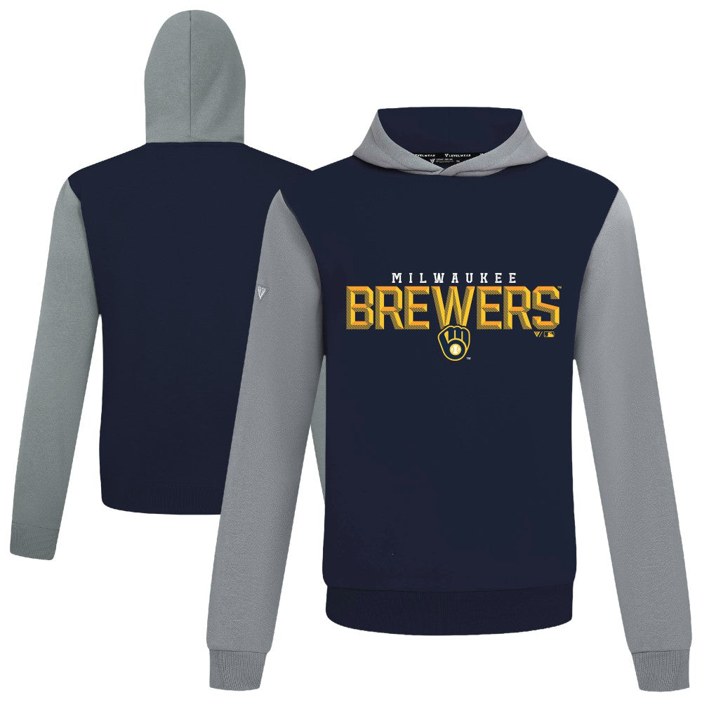 Milwaukee Brewers Levelwear Throwback Carve Ultimate Hoodie - Navy - MLB Online