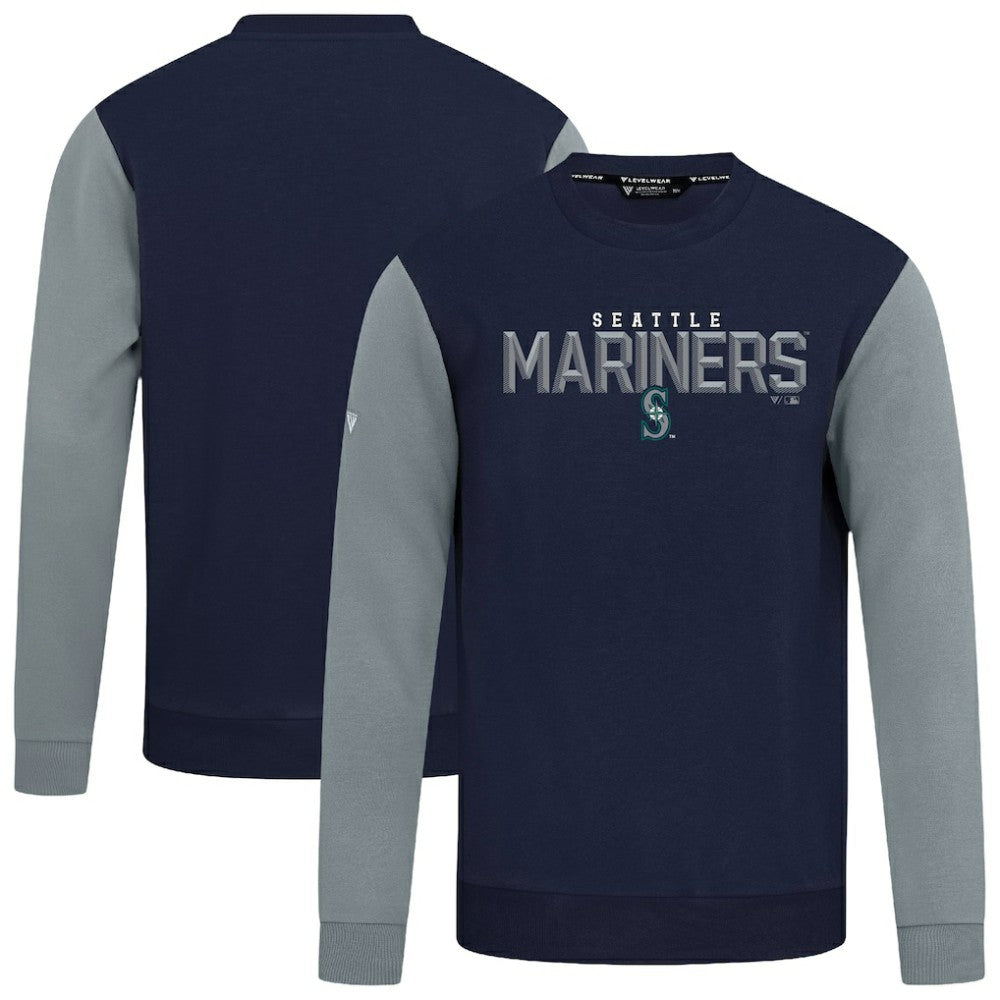 Seattle Mariners Levelwear Throwback Ultimate Carve Sweatshirt - College Navy - MLB Discount
