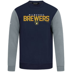 Milwaukee Brewers Levelwear Throwback Ultimate Carve Sweatshirt - Navy - MLB Discount