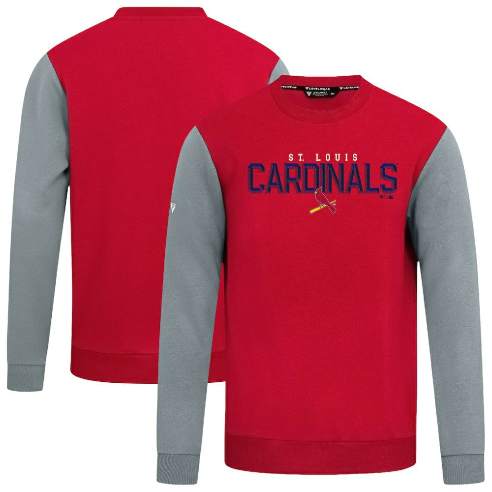 St. Louis Cardinals Levelwear Throwback Ultimate Carve Sweatshirt - Red - MLB Lifestyle