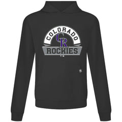 Colorado Rockies Levelwear Relay Banner Arch Pullover Hoodie - Black - MLB Sale