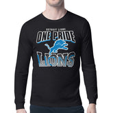 Detroit Lions Starter Comic Style Slogan Long Sleeve T-Shirt Black