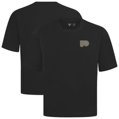 Philadelphia Flyers Levelwear Copper Oversized Luxe Signature Knit T-Shirt - Black - NHL 203415621