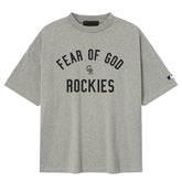 Colorado Rockies Fear of God x MLB 90's Fit T-Shirt - Heather Gray - MLB Lifestyle