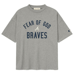 Atlanta Braves Fear of God x MLB 90's Fit T-Shirt - Heather Gray - MLB on Sale