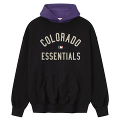 Colorado Rockies Fear of God x MLB Sport Fit Hoodie - Heather Black/Purple - MLB Lifestyle