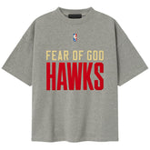 Atlanta Hawks Fear of God x NBA Unisex 90s T-Shirt Heather Gray