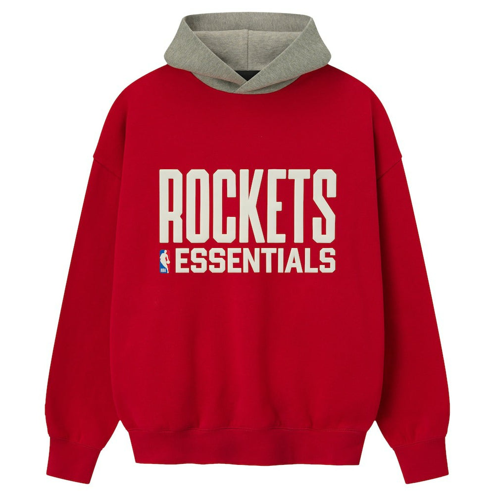 Houston Rockets Fear of God x NBA Unisex Sport Hoodie Red/Heather Gray