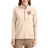 New York Yankees Cutter & Buck Women's Cooperstown Collection Adapt Eco Knit Stretch Half-Zip Pullover - Tan - MLB on Sale