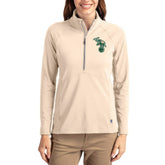 Athletics Cutter & Buck Women's Cooperstown Collection Adapt Eco Knit Stretch Half-Zip Pullover - Tan - MLB on Sale