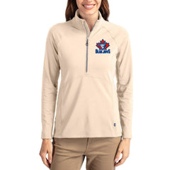 Toronto Blue Jays Cutter & Buck Women's Cooperstown Collection Adapt Eco Knit Stretch Half-Zip Pullover - Tan - MLB Online