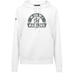Miami Marlins Levelwear Women's Adorn Banner Arch Hoodie - White - MLB Sale