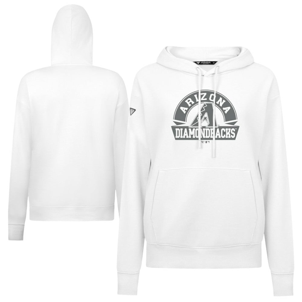 Arizona Diamondbacks Levelwear Women's Adorn Banner Arch Hoodie - White - MLB on Sale