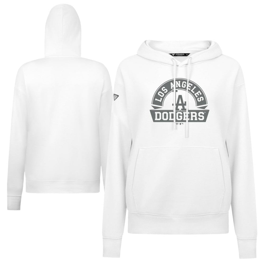 Los Angeles Dodgers Levelwear Women's Adorn Banner Arch Hoodie - White - MLB Discount