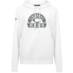 Cincinnati Reds Levelwear Women's Adorn Banner Arch Hoodie - White - MLB Lifestyle