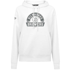 Milwaukee Brewers Levelwear Women's Adorn Banner Arch Hoodie - White - MLB Lifestyle