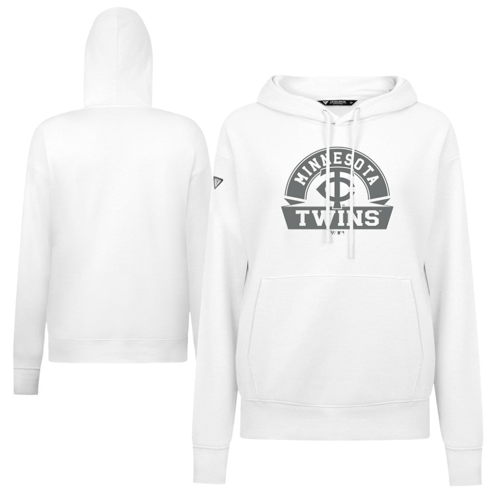 Minnesota Twins Levelwear Women's Adorn Banner Arch Hoodie - White - MLB Discount