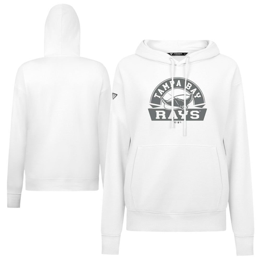 Tampa Bay Rays Levelwear Women's Adorn Banner Arch Hoodie - White - MLB Sale