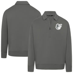 Baltimore Orioles Levelwear Women's Canmore Chenille Logo Quarter-Zip Top - Stone - MLB Sale