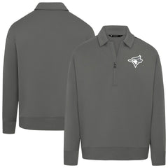 Toronto Blue Jays Levelwear Women's Canmore Chenille Logo Quarter-Zip Top - Stone - MLB on Sale