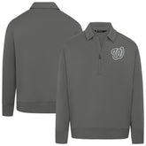 Washington Nationals Levelwear Women's Canmore Chenille Logo Quarter-Zip Top - Stone - MLB Discount