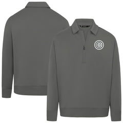 Chicago Cubs Levelwear Women's Canmore Chenille Logo Quarter-Zip Top - Stone - MLB Online