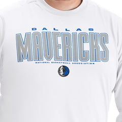 Dallas Mavericks G-III Sports by Carl Banks Adaptive Printed Mesh Effect Long Sleeve T-Shirt White