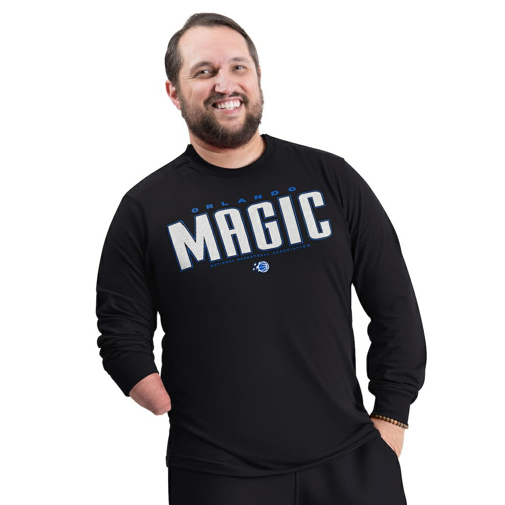 Orlando Magic G-III Sports by Carl Banks Adaptive Printed Mesh Effect Long Sleeve T-Shirt Black