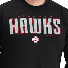 Atlanta Hawks G-III Sports by Carl Banks Adaptive Printed Mesh Effect Long Sleeve T-Shirt Black