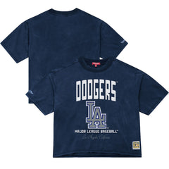 Los Angeles Dodgers Mitchell & Ness Women's Cooperstown Cropped Boxy T-Shirt - Blue - Mitchell & Ness Lifestyle