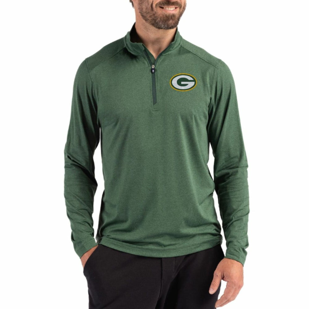 Green Bay Packers Cutter & Buck Coastline Epic Comfort Recycled Quarter-Zip Pullover Green
