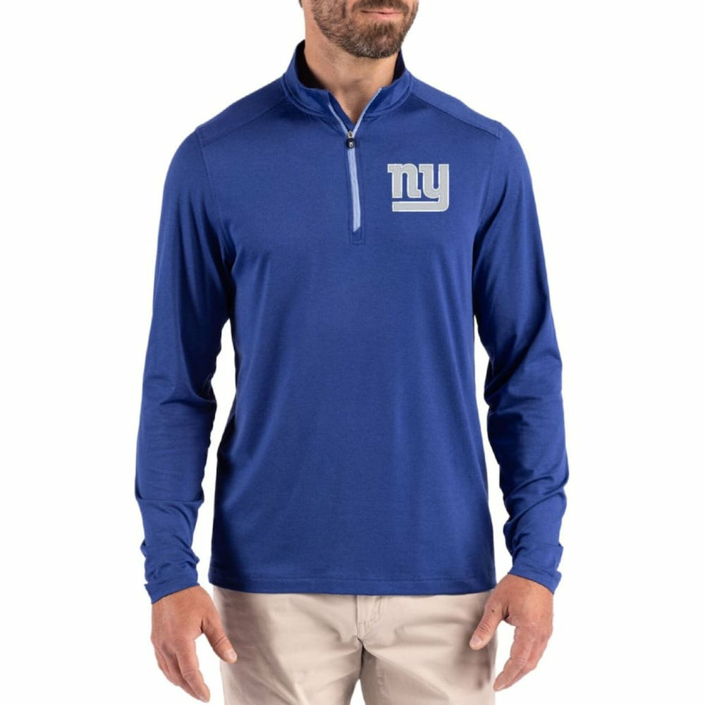 New York Giants Cutter & Buck Coastline Epic Comfort Recycled Quarter-Zip Pullover Royal