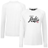Cincinnati Reds Levelwear Women's Slender Glide T-Shirt - White - MLB Lifestyle