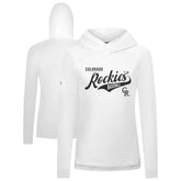 Colorado Rockies Levelwear Women's Slender Glide Raglan Hoodie - White - MLB Sale