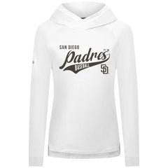 San Diego Padres Levelwear Women's Slender Glide Raglan Hoodie - White - MLB Online