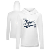 Detroit Tigers Levelwear Women's Slender Glide Raglan Hoodie - White - MLB Lifestyle