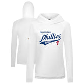 Philadelphia Phillies Levelwear Women's Slender Glide Raglan Hoodie - White - MLB on Sale