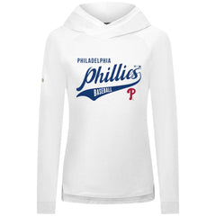Philadelphia Phillies Levelwear Women's Slender Glide Raglan Hoodie - White - MLB on Sale