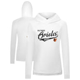 Baltimore Orioles Levelwear Women's Slender Glide Raglan Hoodie - White - MLB Sale