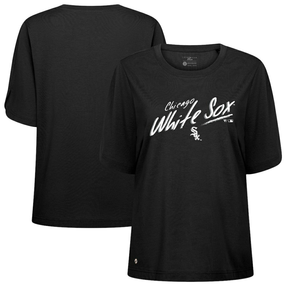 Chicago White Sox Levelwear Women's Bloom Sizzle T-Shirt - Black - MLB Lifestyle