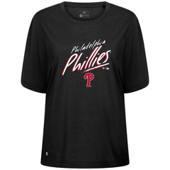 Philadelphia Phillies Levelwear Women's Bloom Sizzle T-Shirt - Black - MLB on Sale