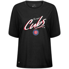 Chicago Cubs Levelwear Women's Bloom Sizzle T-Shirt - Black - MLB Discount