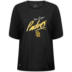 San Diego Padres Levelwear Women's Bloom Sizzle T-Shirt - Black - MLB Sale